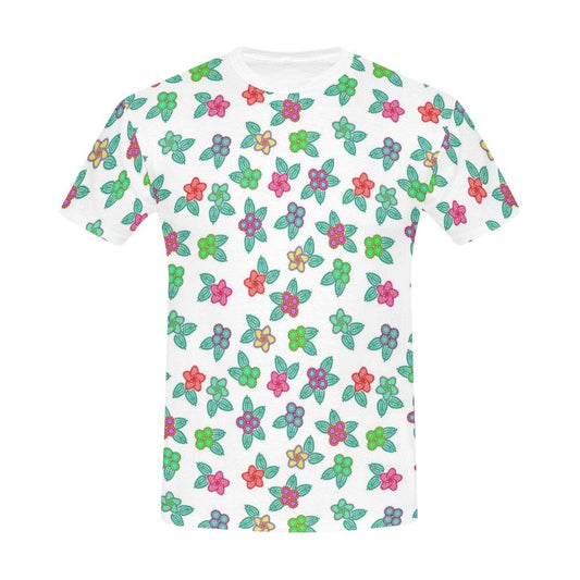 Berry Flowers White All Over Print T-Shirt for Men (USA Size) (Model T40) All Over Print T-Shirt for Men (T40) e-joyer 