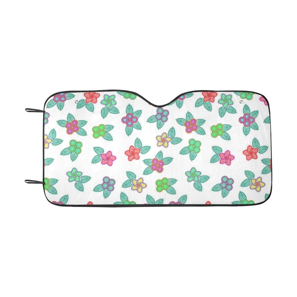 Berry Flowers White Car Sun Shade 55