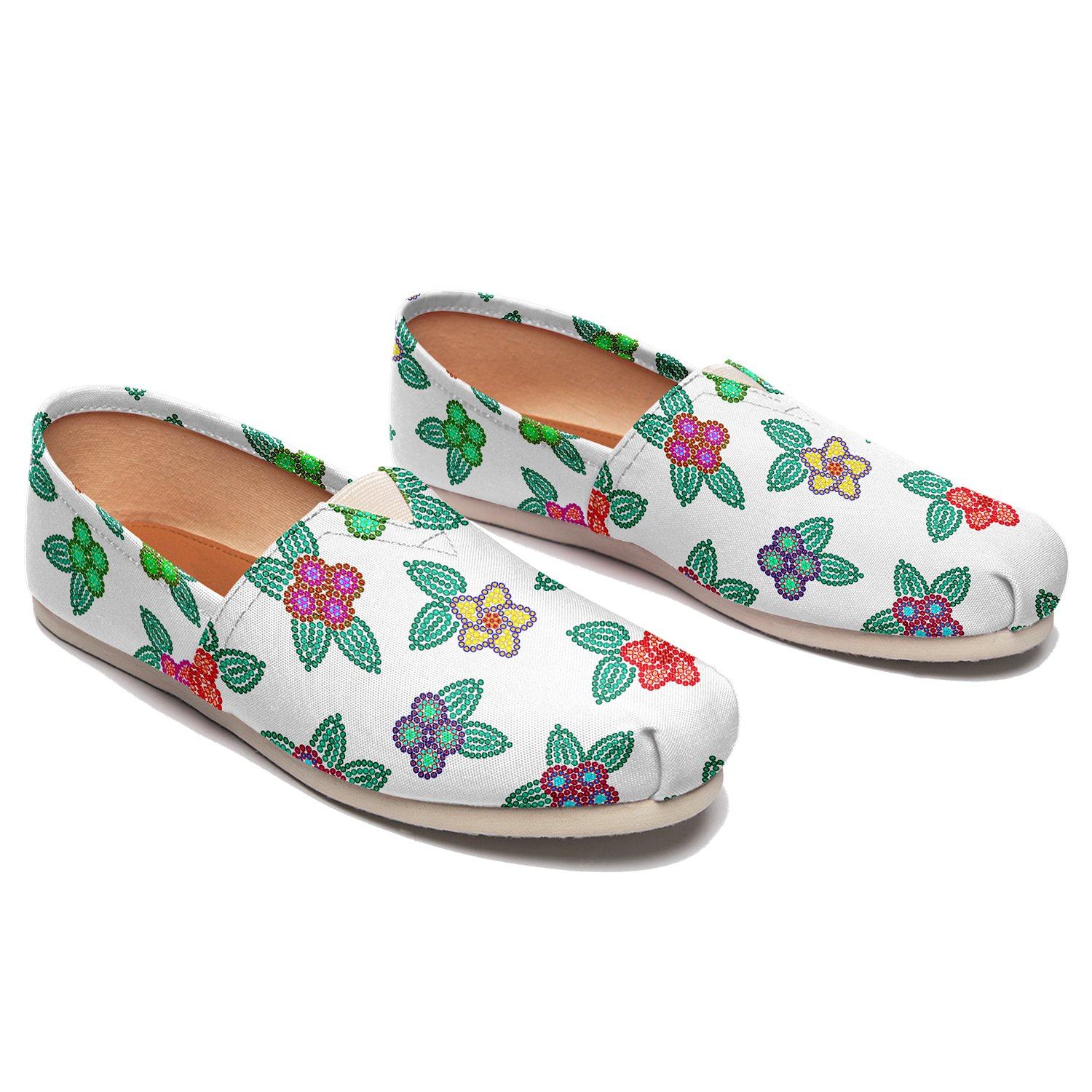 Berry Flowers White Casual Unisex Slip On Shoe Herman 