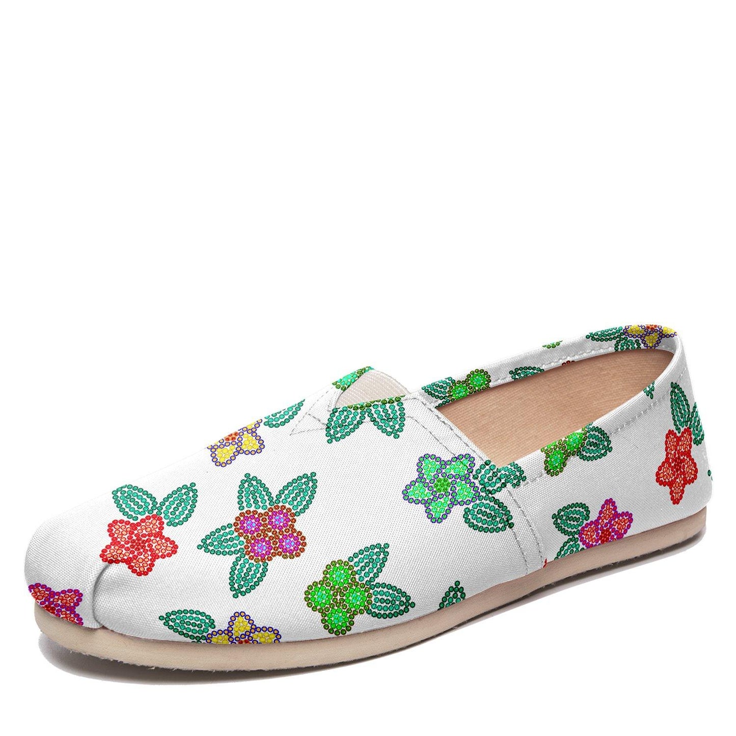 Berry Flowers White Casual Unisex Slip On Shoe Herman 