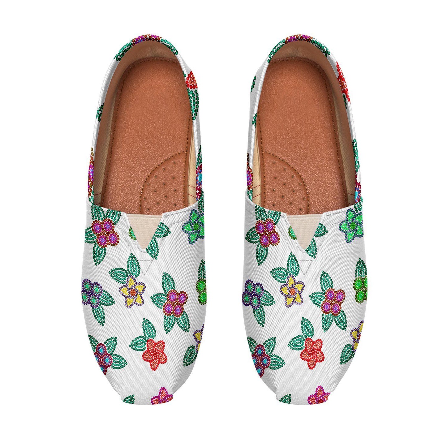 Berry Flowers White Casual Unisex Slip On Shoe Herman 