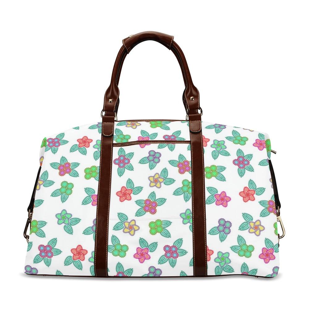 Berry Flowers White Classic Travel Bag (Model 1643) Remake Classic Travel Bags (1643) e-joyer 