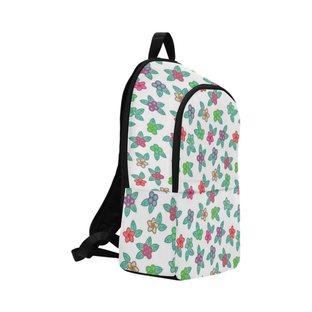 Berry Flowers White Fabric Backpack for Adult (Model 1659) Casual Backpack for Adult (1659) e-joyer 