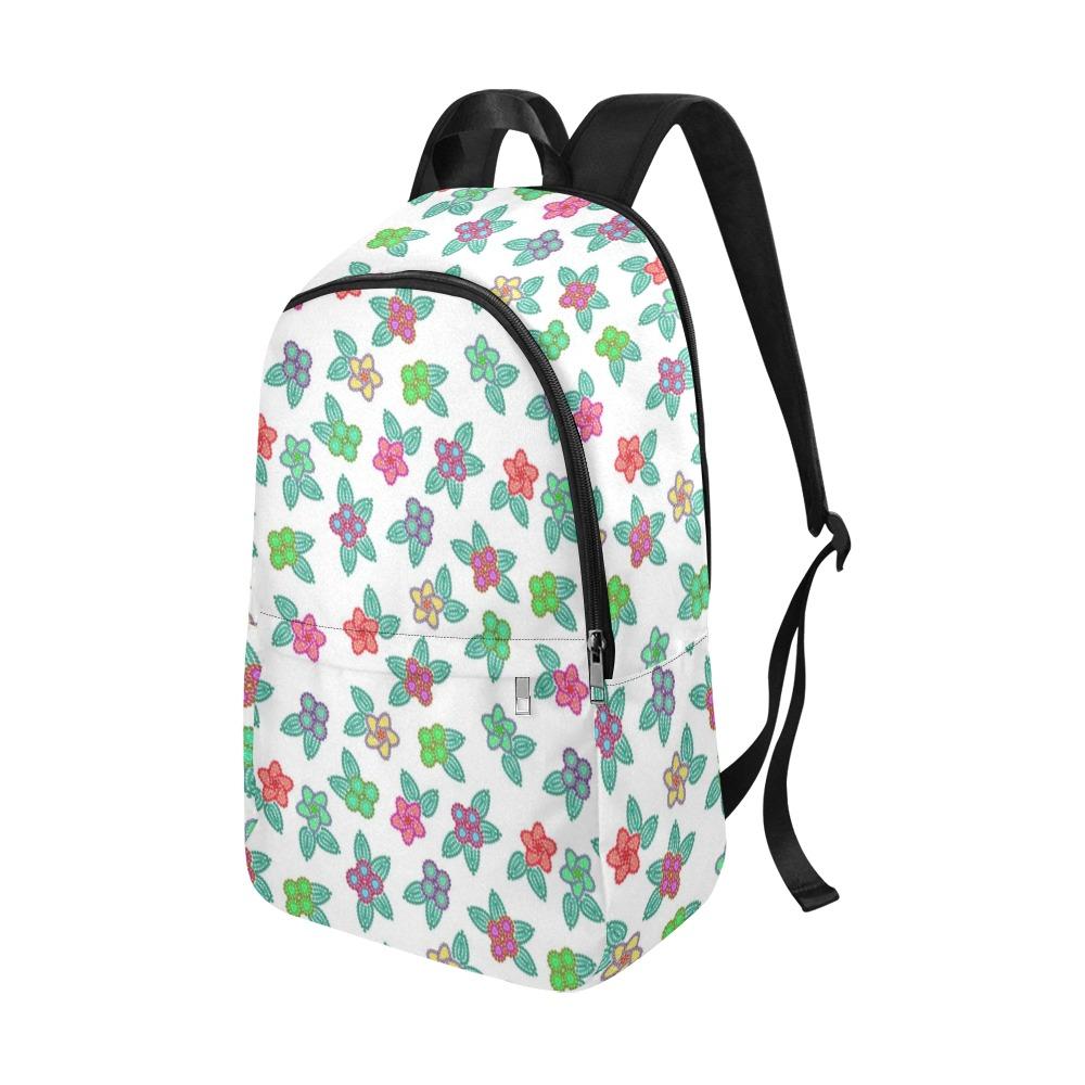 Berry Flowers White Fabric Backpack for Adult (Model 1659) Casual Backpack for Adult (1659) e-joyer 