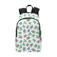 Load image into Gallery viewer, Berry Flowers White Fabric Backpack for Adult (Model 1659) Casual Backpack for Adult (1659) e-joyer 
