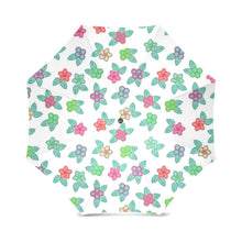 Load image into Gallery viewer, Berry Flowers White Foldable Umbrella (Model U01) Foldable Umbrella e-joyer 
