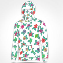 Load image into Gallery viewer, Berry Flowers White Hoodie with Face Cover 49 Dzine 
