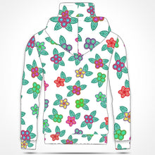 Load image into Gallery viewer, Berry Flowers White Hoodie with Face Cover 49 Dzine 
