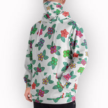 Load image into Gallery viewer, Berry Flowers White Hoodie with Face Cover 49 Dzine 
