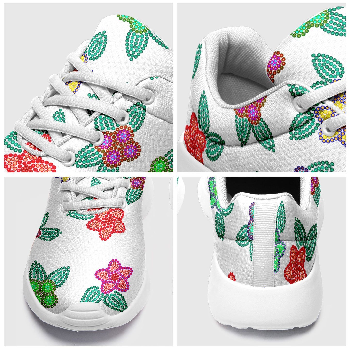 Berry Flowers White Ikkaayi Sport Sneakers ikkaayi Herman 