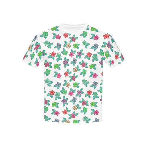 Berry Flowers White Kids' All Over Print T-shirt (USA Size) (Model T40) All Over Print T-shirt for Kid (T40) e-joyer 