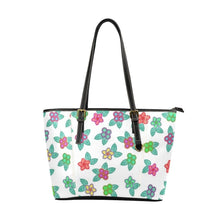 Load image into Gallery viewer, Berry Flowers White Leather Tote Bag/Large (Model 1640) bag e-joyer 
