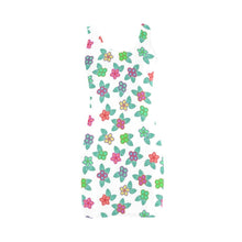 Load image into Gallery viewer, Berry Flowers White Medea Vest Dress (Model D06) Medea Vest Dress (D06) e-joyer 
