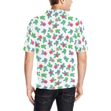 Load image into Gallery viewer, Berry Flowers White Men&#39;s All Over Print Polo Shirt (Model T55) Men&#39;s Polo Shirt (Model T55) e-joyer 
