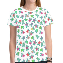 Load image into Gallery viewer, Berry Flowers White New All Over Print T-shirt for Women (Model T45) tshirt e-joyer 
