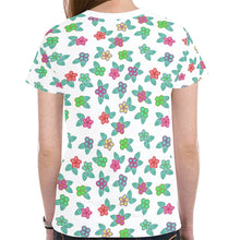 Load image into Gallery viewer, Berry Flowers White New All Over Print T-shirt for Women (Model T45) tshirt e-joyer 
