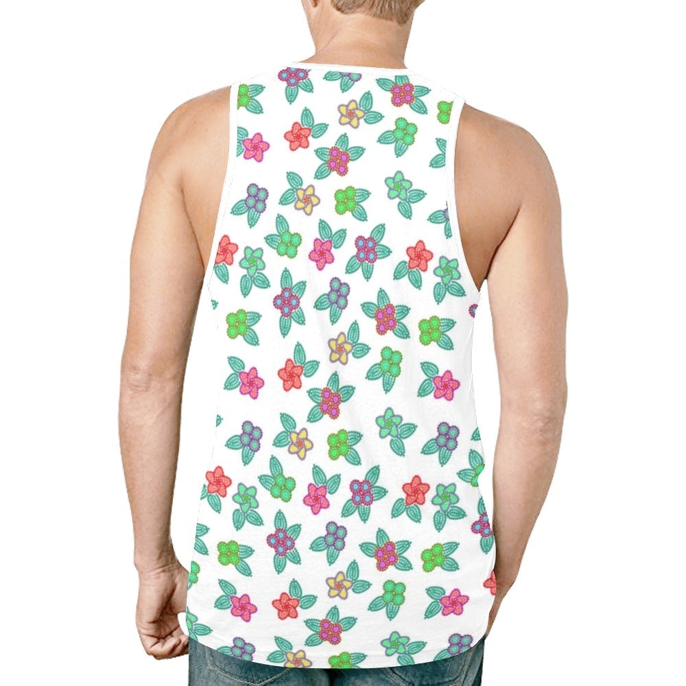 Berry Flowers White New All Over Print Tank Top for Men (Model T46) New All Over Print Tank Top for Men (T46) e-joyer 