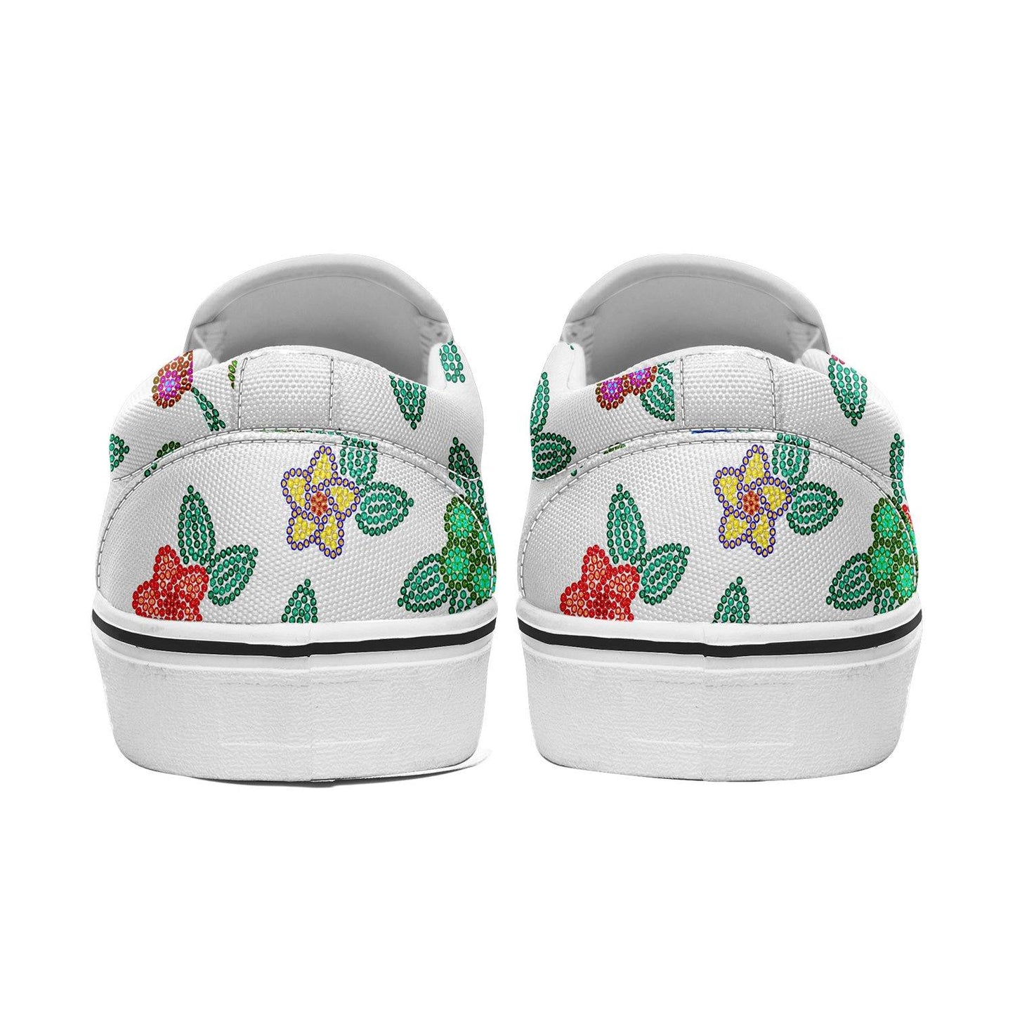 Berry Flowers White Otoyimm Canvas Slip On Shoes otoyimm Herman 