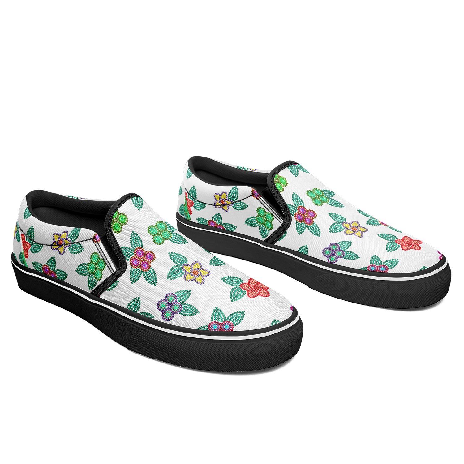 Berry Flowers White Otoyimm Canvas Slip On Shoes otoyimm Herman 