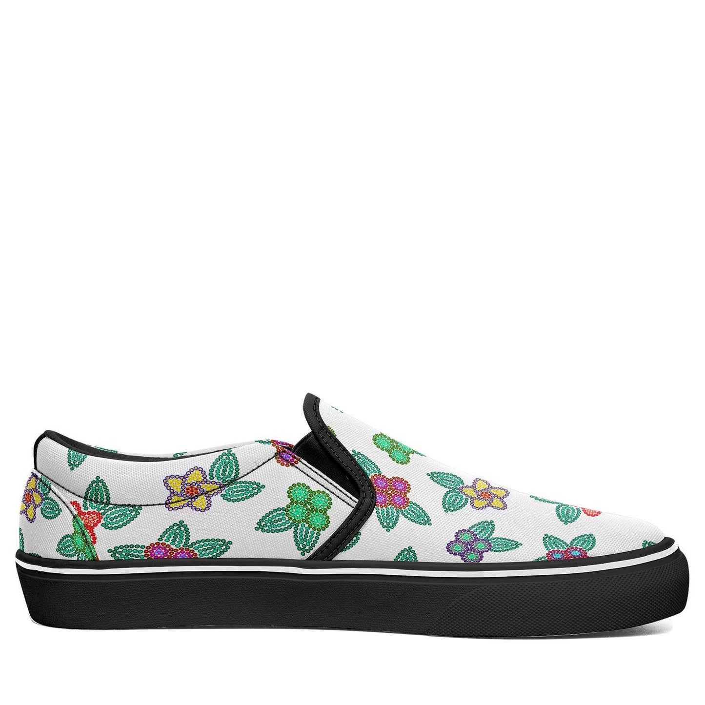 Berry Flowers White Otoyimm Canvas Slip On Shoes otoyimm Herman 