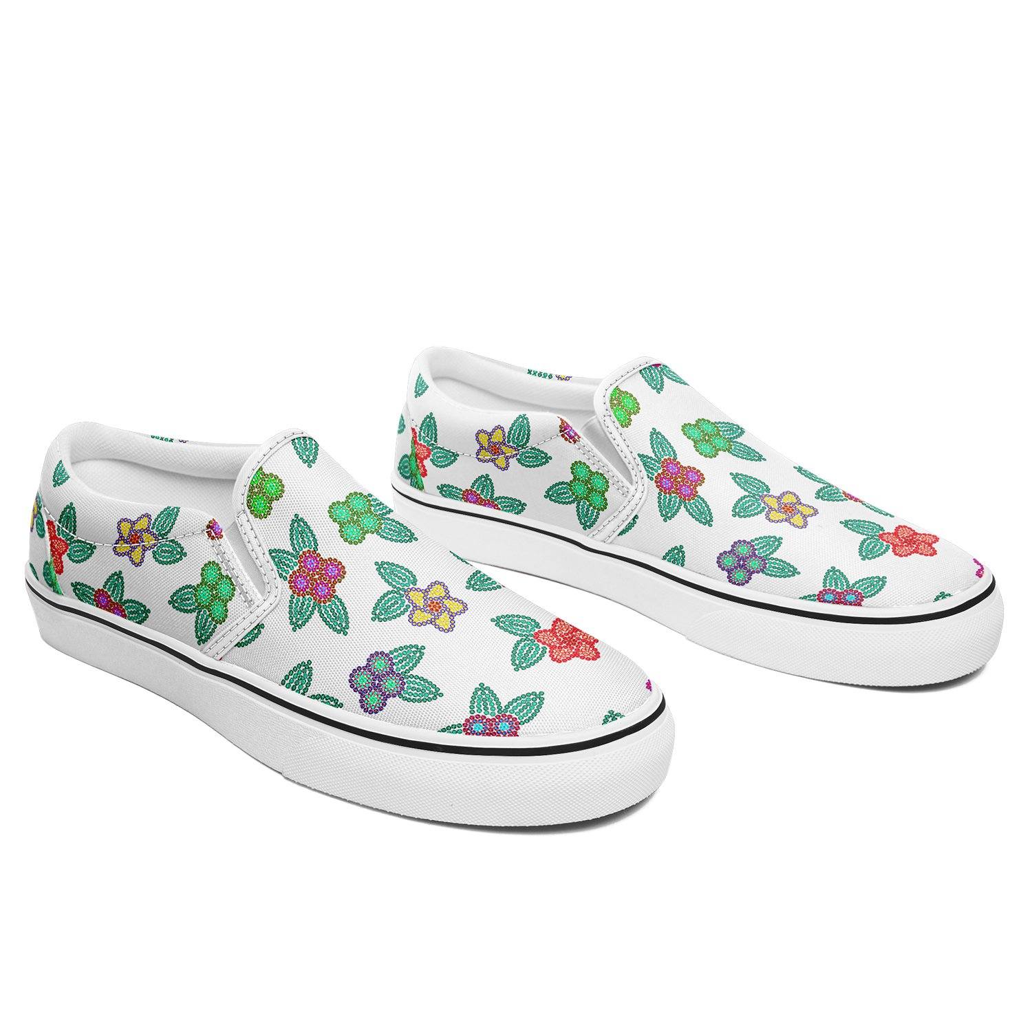 Berry Flowers White Otoyimm Canvas Slip On Shoes otoyimm Herman 