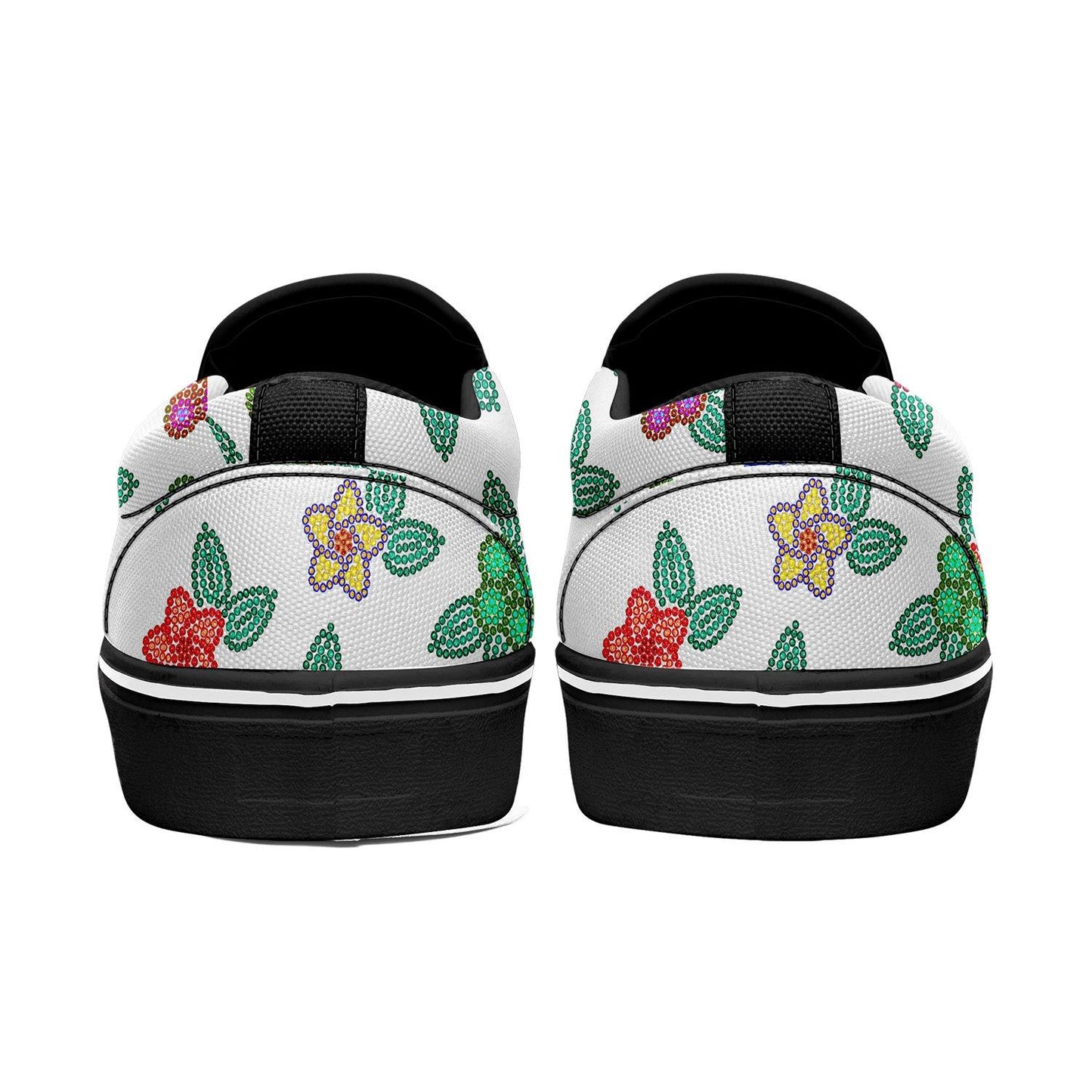 Berry Flowers White Otoyimm Kid's Canvas Slip On Shoes otoyimm Herman 