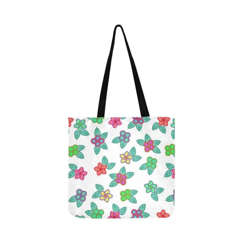 Berry Flowers White Reusable Shopping Bag Model 1660 (Two sides) Shopping Tote Bag (1660) e-joyer 