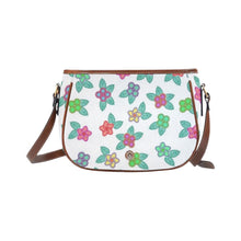 Load image into Gallery viewer, Berry Flowers White Saddle Bag/Large (Model 1649) bag e-joyer 
