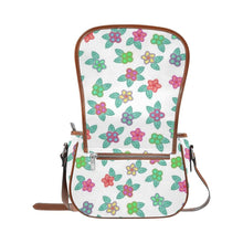 Load image into Gallery viewer, Berry Flowers White Saddle Bag/Large (Model 1649) bag e-joyer 
