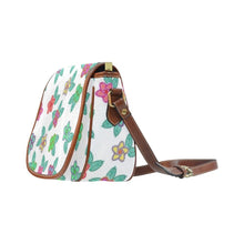 Load image into Gallery viewer, Berry Flowers White Saddle Bag/Small (Model 1649) Full Customization bag e-joyer 
