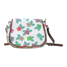 Load image into Gallery viewer, Berry Flowers White Saddle Bag/Small (Model 1649) Full Customization bag e-joyer 
