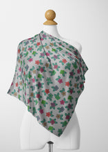 Load image into Gallery viewer, Berry Flowers White Satin Shawl Scarf 49 Dzine 
