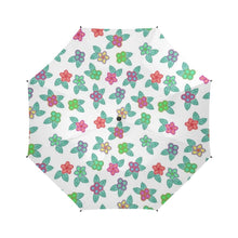 Load image into Gallery viewer, Berry Flowers White Semi-Automatic Foldable Umbrella (Model U05) Semi-Automatic Foldable Umbrella e-joyer 
