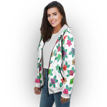 Load image into Gallery viewer, Berry Flowers White Sherpa Hoodie hoodie Herman 
