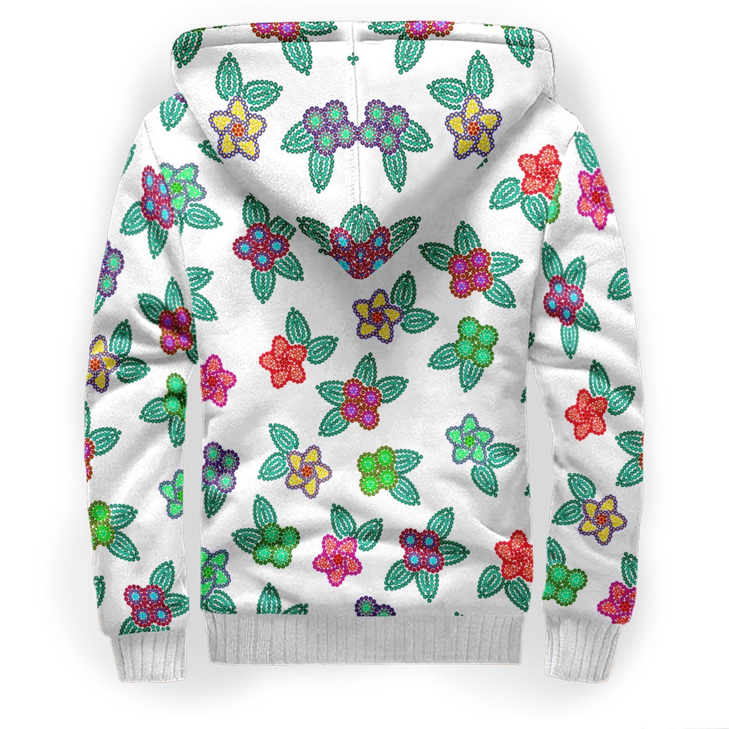 Berry Flowers White Sherpa Hoodie hoodie Herman 