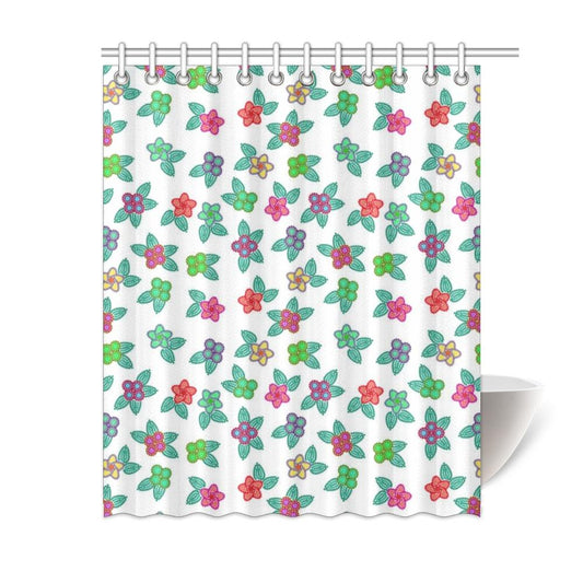 Berry Flowers White Shower Curtain 60"x72" Shower Curtain 60"x72" e-joyer 