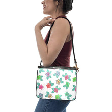 Load image into Gallery viewer, Berry Flowers White Small Shoulder Bag (Model 1710) Small Shoulder Bag (1710) e-joyer 
