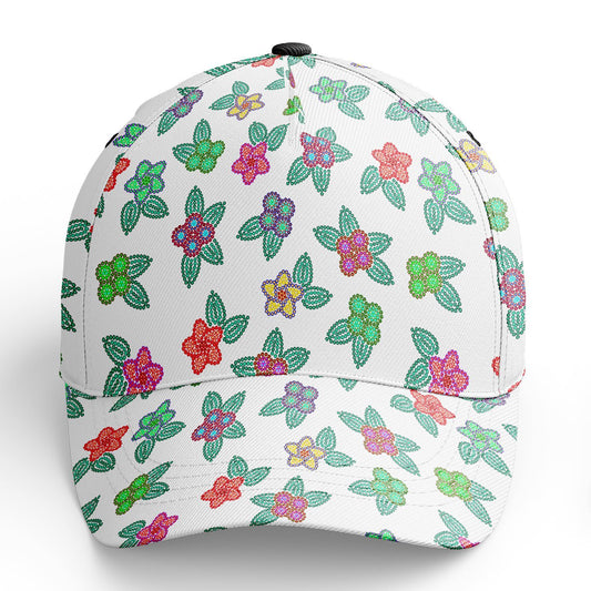 Berry Flowers White Snapback Hat hat Herman 