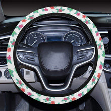 Load image into Gallery viewer, Berry Flowers White Steering Wheel Cover with Elastic Edge Steering Wheel Cover with Elastic Edge e-joyer 
