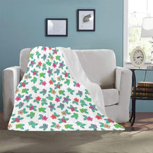 Load image into Gallery viewer, Berry Flowers White Ultra-Soft Micro Fleece Blanket 40&quot;x50&quot; Ultra-Soft Blanket 40&#39;&#39;x50&#39;&#39; e-joyer 
