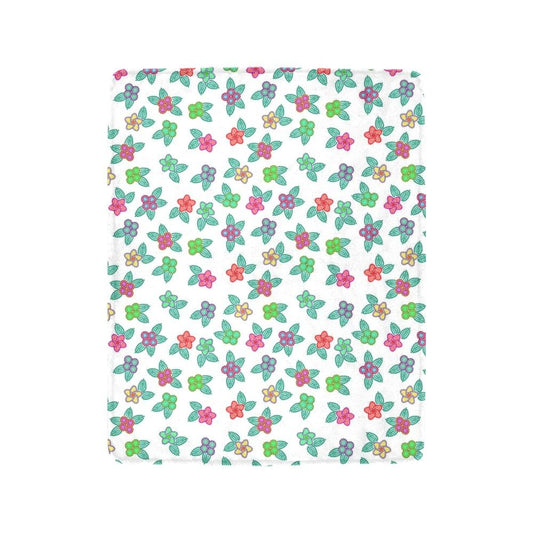 Berry Flowers White Ultra-Soft Micro Fleece Blanket 40"x50" Ultra-Soft Blanket 40''x50'' e-joyer 