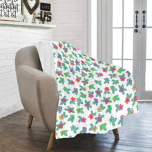 Load image into Gallery viewer, Berry Flowers White Ultra-Soft Micro Fleece Blanket 40&quot;x50&quot; Ultra-Soft Blanket 40&#39;&#39;x50&#39;&#39; e-joyer 
