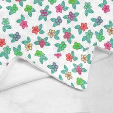 Load image into Gallery viewer, Berry Flowers White Ultra-Soft Micro Fleece Blanket 40&quot;x50&quot; Ultra-Soft Blanket 40&#39;&#39;x50&#39;&#39; e-joyer 
