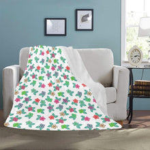 Load image into Gallery viewer, Berry Flowers White Ultra-Soft Micro Fleece Blanket 50&quot;x60&quot; Ultra-Soft Blanket 50&#39;&#39;x60&#39;&#39; e-joyer 
