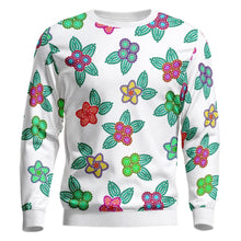 Load image into Gallery viewer, Berry Flowers White Unisex Crewneck Long Sleeve Top 49 Dzine 
