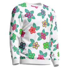 Load image into Gallery viewer, Berry Flowers White Unisex Crewneck Long Sleeve Top 49 Dzine 
