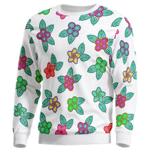 Load image into Gallery viewer, Berry Flowers White Unisex Crewneck Long Sleeve Top 49 Dzine 
