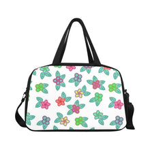 Load image into Gallery viewer, Berry Flowers White Weekend Travel Bag (Model 1671) bag e-joyer 
