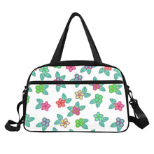 Load image into Gallery viewer, Berry Flowers White Weekend Travel Bag (Model 1671) bag e-joyer 
