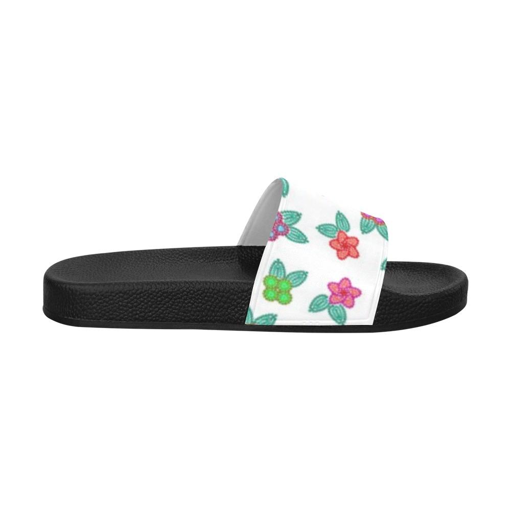 Berry Flowers White Women's Slide Sandals (Model 057) Women's Slide Sandals (057) e-joyer 
